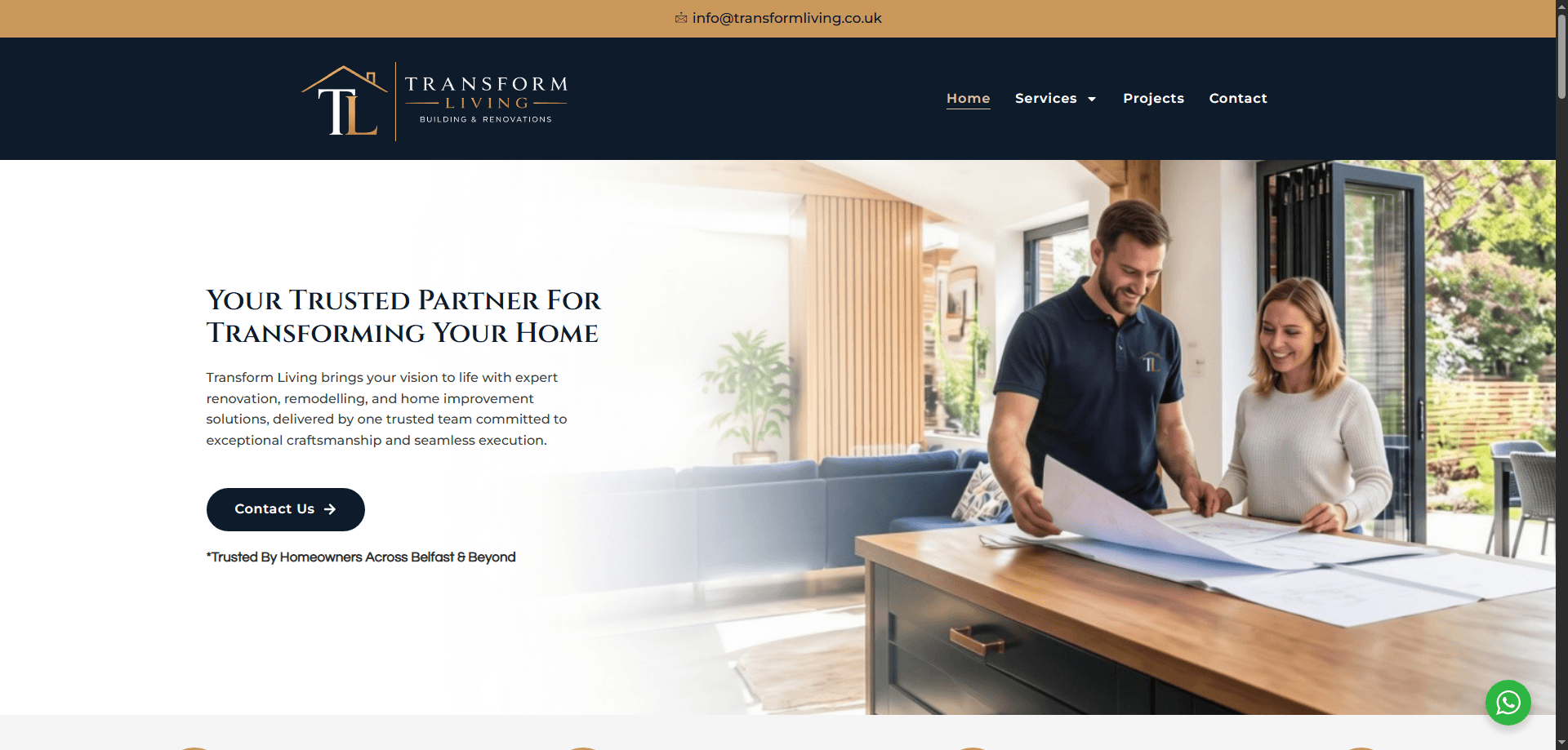 Transform Living website screenshot