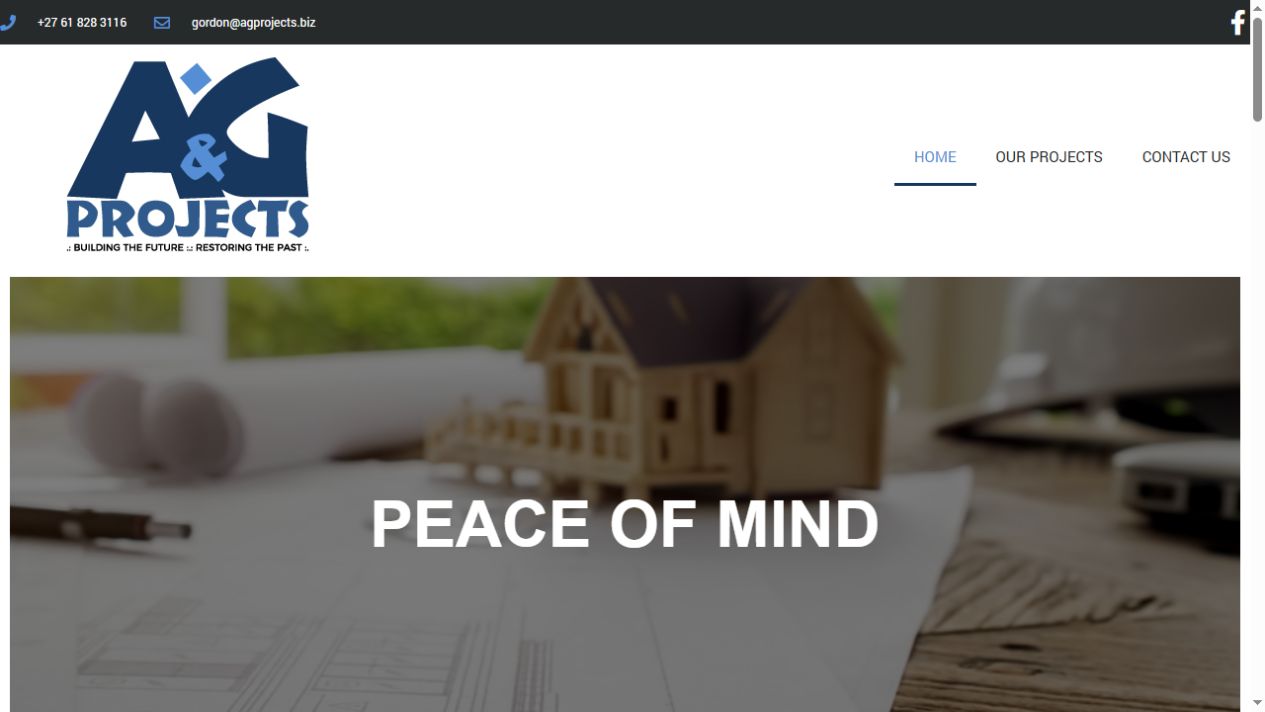 A&G Projects website screenshot